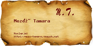 Mező Tamara névjegykártya